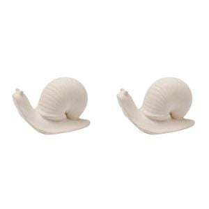 2PK Urban Products Pot Garden Snail Ornament White 7cm
