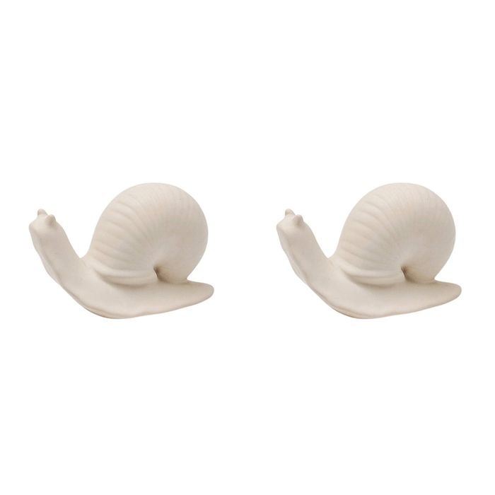 2PK Urban Products Pot Garden Snail Ornament White 7cm