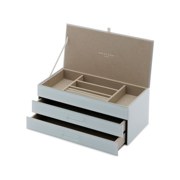 One Six Eight London Gabriella Duck Egg Blue Large Jewellery Box