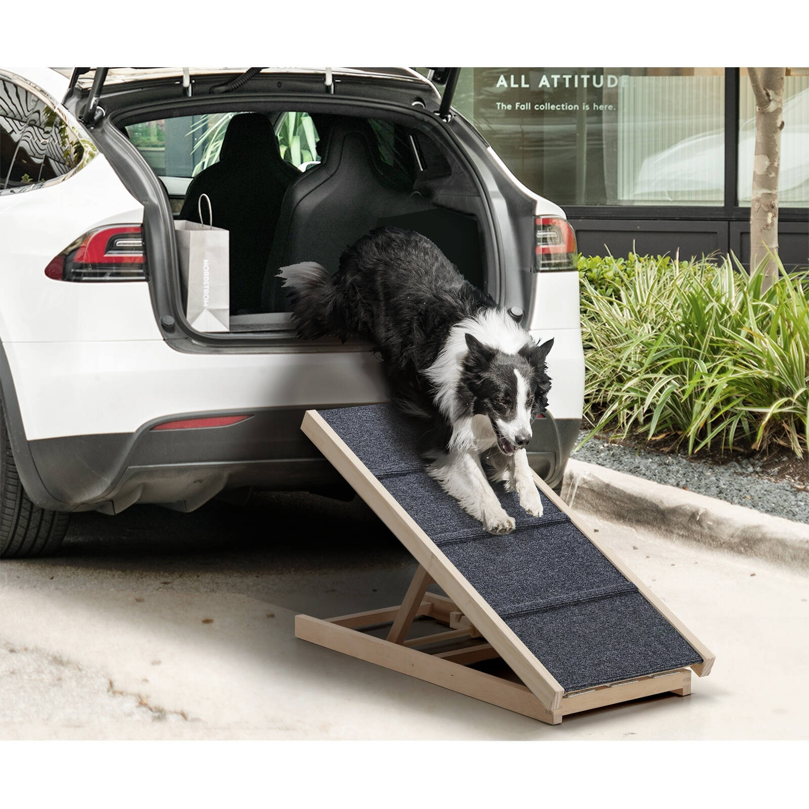 Alopet Dog Pet Ramp Foldable 70cm Adjustable Height Stairs Bed Sofa Car Bunnings Australia