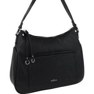 Milleni Women's Handbag Vegan Leather Contemporary Fashion Tote Bag Black