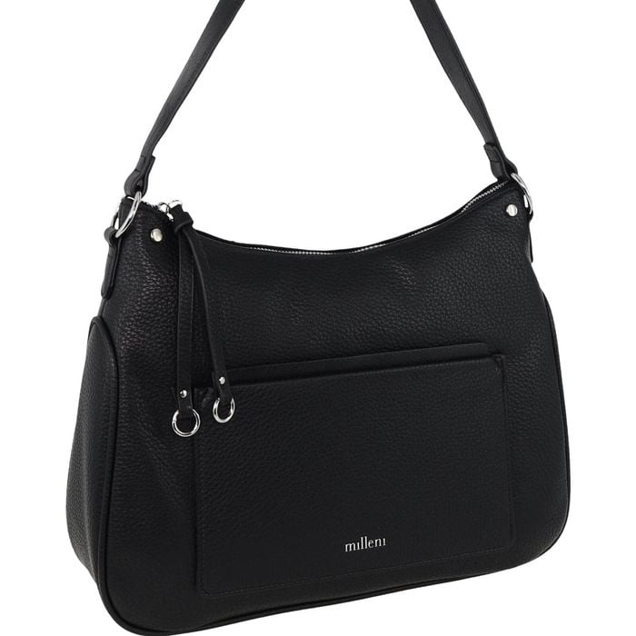 Milleni Women's Handbag Vegan Leather Contemporary Fashion Tote Bag Black