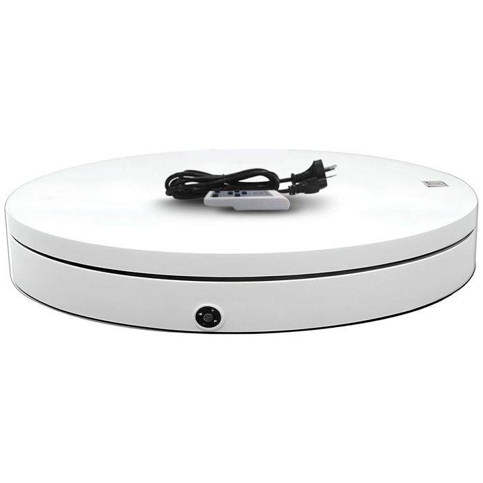 Christabelle 60cm 100kg Commercial Electric Shop Display Rotating Turntable Platform with Power Outlet - White