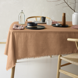 Vintage Design Burnt Orange Gypsy Linen Cotton Tablerunner Terracotta 35*180cm