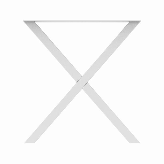 Rapid 700 x 732 x 50mm White Steel Tube Masaya Table Leg 