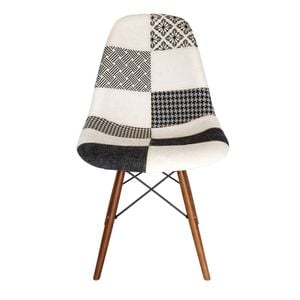 Sk Designer Living | Replica Eames Dsw Eiffel Chair | Fabric & Walnut - Multicoloured V3