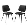 Oikiture 2x Dining Chair Vintage Retro Polyester Kitchen Padded Lounge Dark Grey