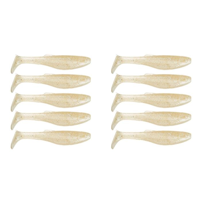 2x 5PK 4In Rapala Crush City Heavy Hitter Plastic Paddle Tail Lures - Whitebait