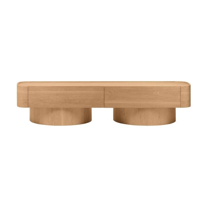 Gidon  220cm 2 Drawers ETU Entertainment TV Unit Natural