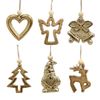 6PK LVD Hanging Brass/Aluminium Christmas Decorations 5-6cm Gold Assorted