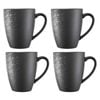 4pc Maxwell & Williams Caviar Galaxy Coupe 400ml Porcelain Mug Set - Black