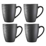 4pc Maxwell & Williams Caviar Galaxy Coupe 400ml Porcelain Mug Set - Black