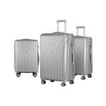 Wanderlite 3pc Luggage Trolley Suitcase Sets Hard Case Silver