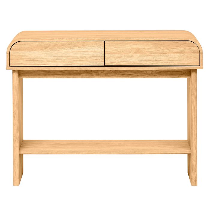 Astin Sinclair 1000 x 300 x 760mm Oak Jensen Curved Console Table ...