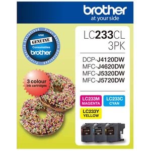 Brother GENUINE Original Brother 3 Colours Value Pack Ink Cartridge Toner LC233CL3PK