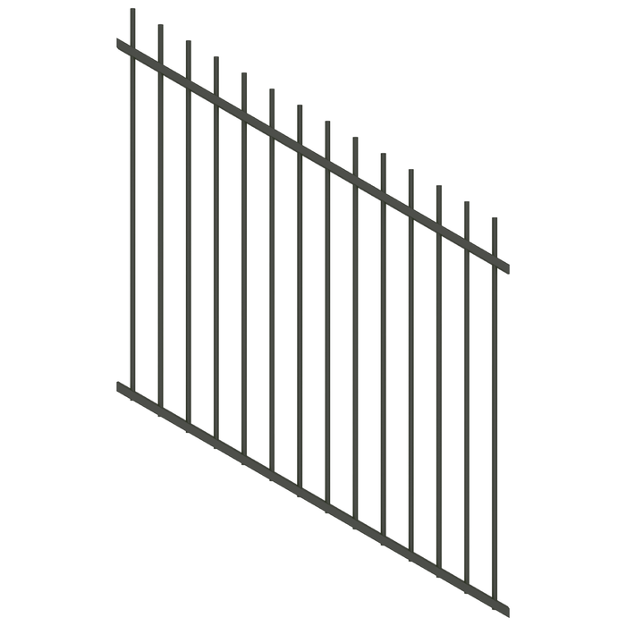 ProtectorAl 350 - 1200 x 1200mm Woodland Grey Raked 16-30º Picket Top Pool Fence Panel