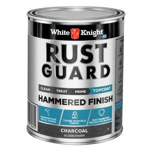 White Knight 1L Charcoal Gloss Rust Guard Hammered Finish Topcoat