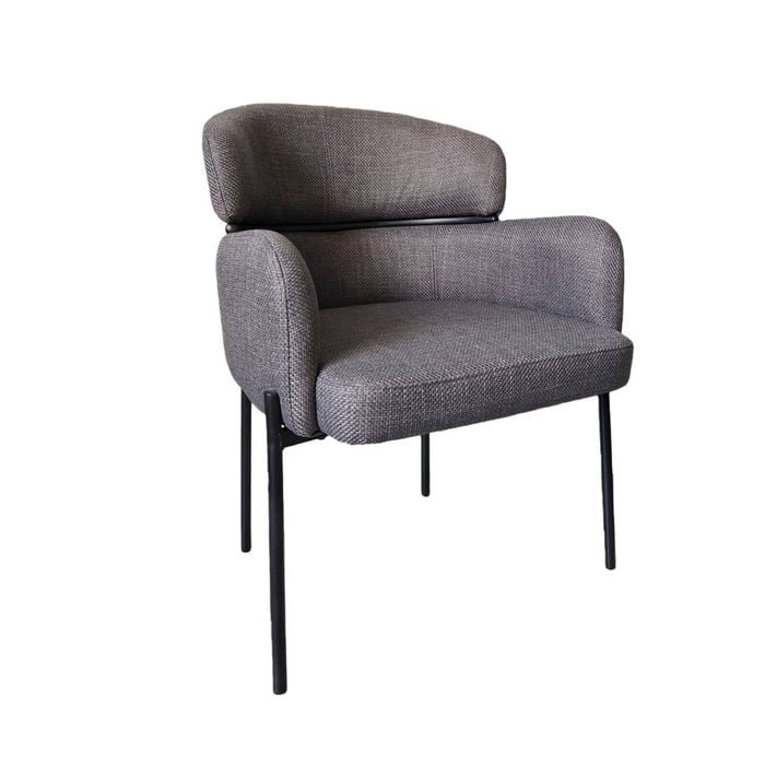 Bribrion X1 Dining Chair With Armrest Armchair Living Room Linen Grey