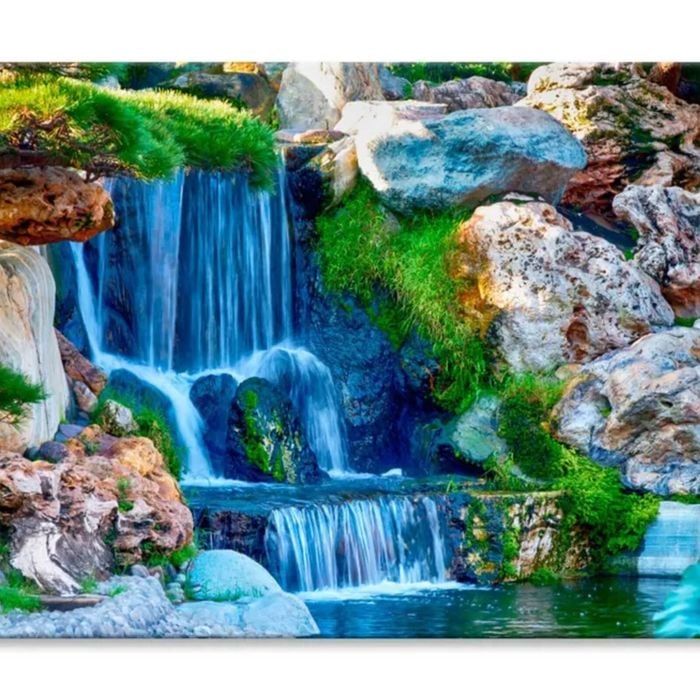 Waterfall-Britton Falls-Fishers Indian  Print 100% Australian Made 120 x 90cm  (Stretched)