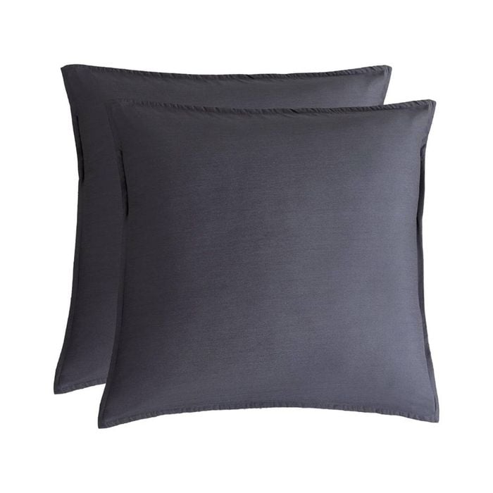 Gioia Casa Bamboo Microfibre European Pillowcase x2 - One Pair - Charcoal
