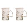 2pk Ashdene Elegant Rose Fine Bone China 11.5cm Coffee Mug - Cream