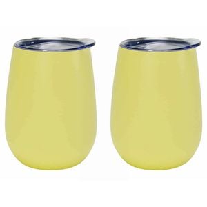 2PK Annabel Trends 295ml Stainless Steel Wine Tumbler - Gelato Lemon