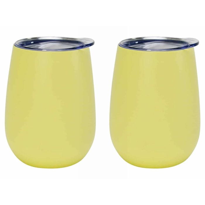2PK Annabel Trends 295ml Stainless Steel Wine Tumbler - Gelato Lemon