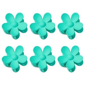 6PK Kids/Children Non-Slip Plastic Flower Claw Hair Clip 7x7cm - Assorted