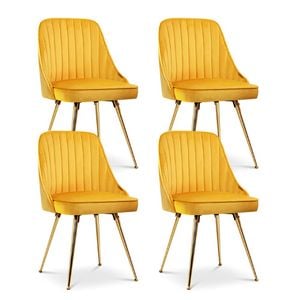 4x Dining Chairs Yellow