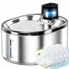 Advwin 4L Pet Water Fountain Stainless Steel+4 Set Replacement Pet Water Fountain Filters