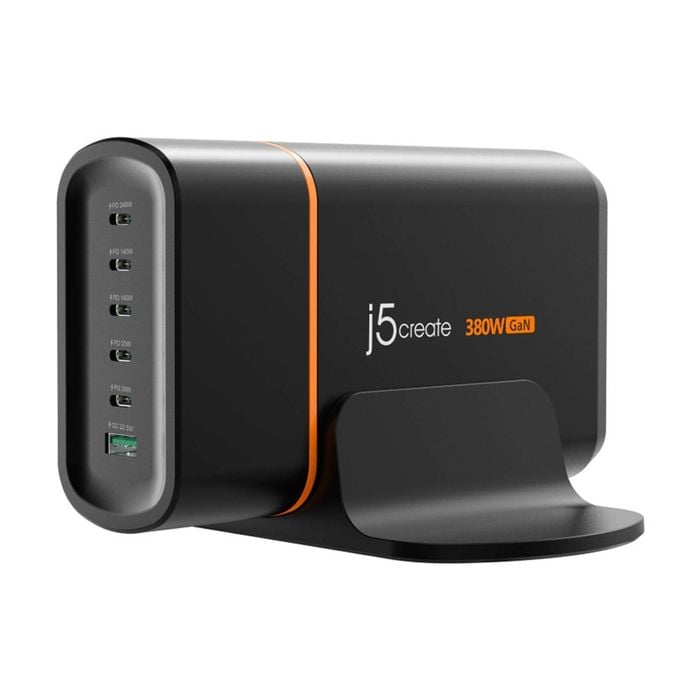 J5create 6 Port 380w Gan Pd Usb-c Desk Charger Fast Power Delivery Station