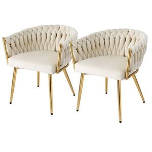 2x Artiss Dining Chairs Beige