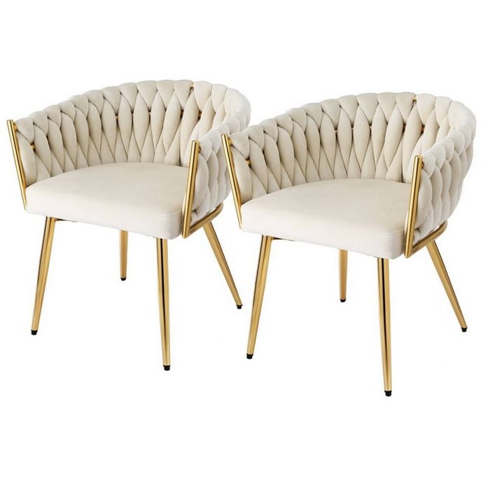 2x Artiss Dining Chairs Beige