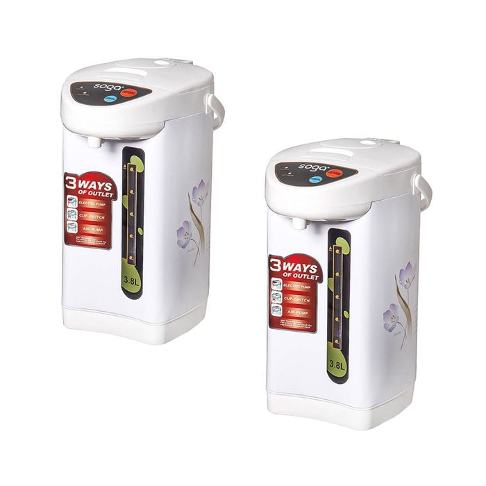 SOGA 2X 3.8L White Electric Kettle Water Boiler 3 Dispensing Modes Keep Warm