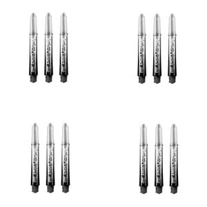 12pc Target Pro Vision Shaft/dart/throw Stem Replacement Accessory Medium Blk