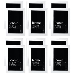 12x Unigift 15x20cm Iconic M.D.F Glass Picture Photo Frame Home Decor White