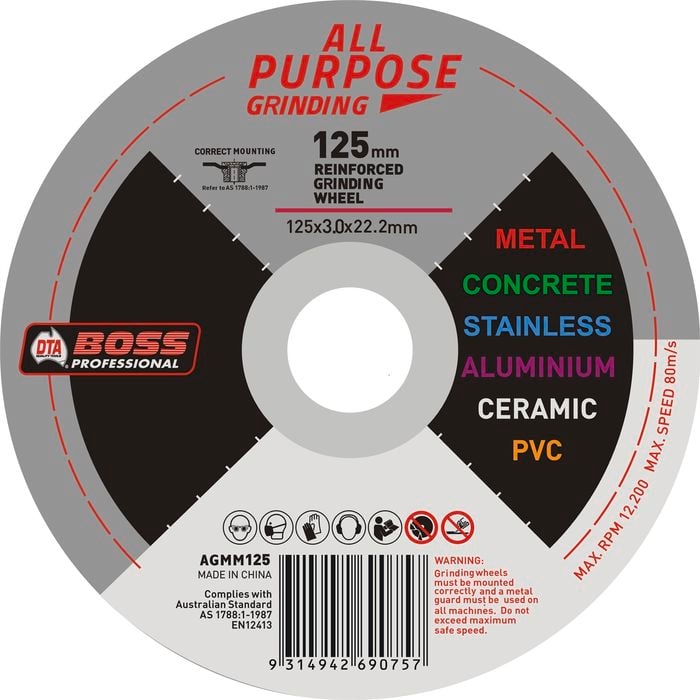 DTA Boss 125mm All Purpose Abrasive Grinding Wheel