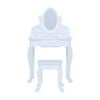 Fantasy Fields Little Princess Rapunzel Kids Vanity Table & Stool with Acrylic Mirror and Storage Drawers, White