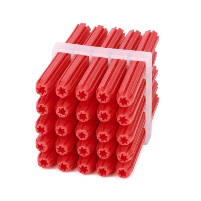 Ramset 6 x 50mm Red Frame Wall Plugs - 25 Pack