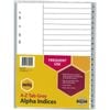 Marbig A-Z Tab Alpha Indices & Dividers (A4) (Grey)