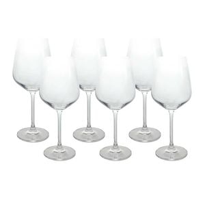 LVD 6pc Curve 22.5cm/518ml Stemmed White Wine Glass Set - Clear