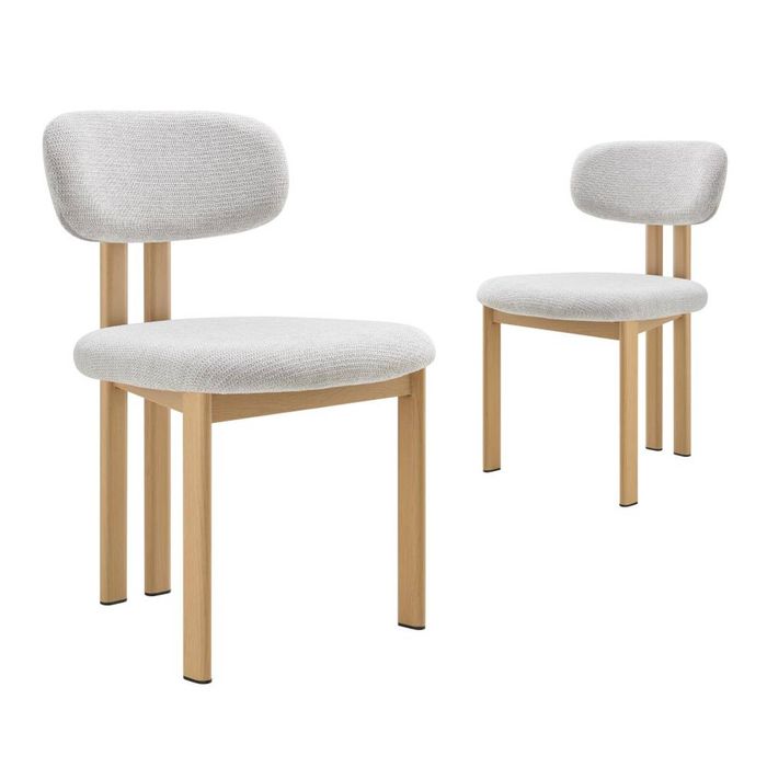 Hilda Dining Chairs Pair (Set of Two) Grey and Oak