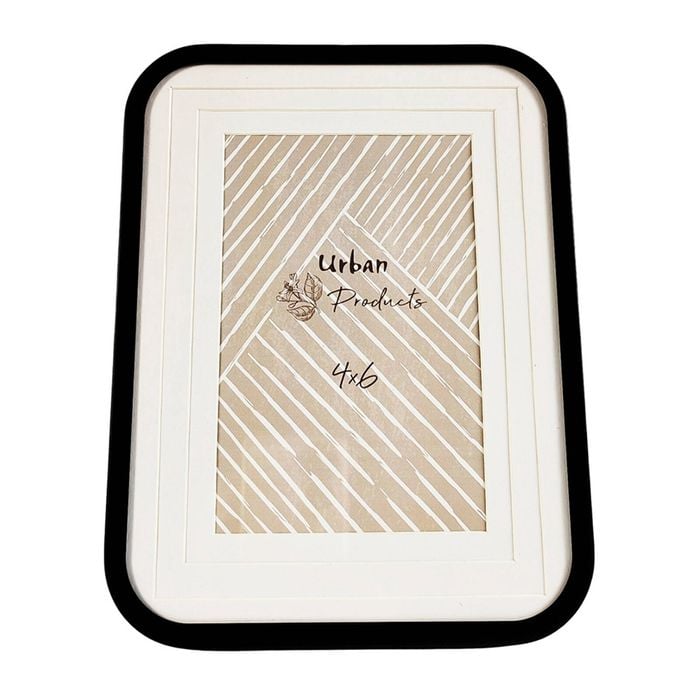 Urban Metal 4x6" Photo Frame Home Decor - Black/White