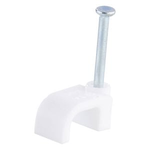 DETA 10mm White Flat Cable Clips - 100 Pack