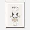 Galrie Charming Minimalist Deer Illustration-Whimsical Animal Art Print for Home Decor, Black Frame, A0 84 x 119cm (33 x 47inch)