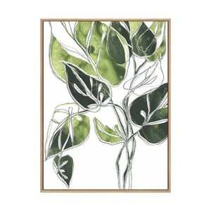 Artey | Expressive Palm II - Framed Canvas - Natural Frame - 90 x 120cm