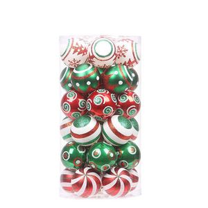 Catzon 30 PCS Christmas Balls 60MM Painted Hanging Ornaments-RedGreen