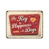 Nostalgic-art 15x20cm Small Wall Hanging Metal Sign Plaque Dogs Key To Happiness