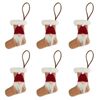 6PK Urban Tomte Santa on Stockings Hanging Decoration 11.5cm Natural Assorted