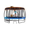 Kahuna Trampoline 14 Ft With Basketball Set And Roof Cover - Blue